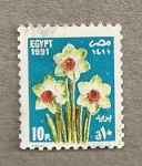 Sellos de Africa - Egipto -  Flores blancas