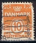 Stamps Denmark -  Scott  228  Cifras (10)