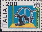 Stamps Italy -  EXPOSICIÓN FILATÉLICA MUNDIAL ITALIA 76. MÁQUINA DE MATASELLAR A MANO, DE FIN DEL SIGLO XIX