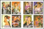 Stamps Spain -  4003 a 4010 - Alfredo Roldán, serie La mujer y las flores