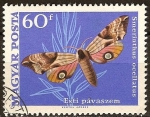 Stamps Hungary -  Smerinthus ocellatus (Ojos la polilla halcón ).