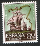 Stamps Spain -  1514- CONGRESO DE INSTITUCIONES  HISPANICAS. NAVES DE COLON.