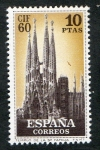 Sellos de Europa - Espa�a -  1285- I CONGRESO INTERNACIONAL FILATELIA. BARCELONA. TEMPLO DE LA SAGRADA FAMILIA.