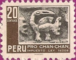 Stamps : America : Peru :  Pro Chan-Chan - Pelícano en Alto Relieve.