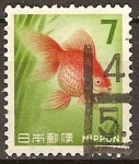 Stamps Japan -  goldfish-pez rojo.