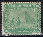 Stamps Egypt -  Scott  33  Esfinge y Piramide