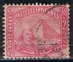 Stamps Egypt -  Scott  35  esfinge y piramide