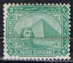 Stamps Egypt -  Scott  44a  Esfinje y Piramide (5)