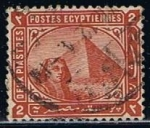 Stamps Egypt -  Scott  39  Efinge y Piramide