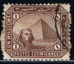 Stamps Egypt -  Scott  43a   Esfinge y Piramide