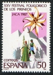 Stamps Spain -  2910- xxvFestival Folklórico de los  Pirineos, en Jaca. Cartel anunciante.