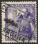 Stamps Spain -  General Franco y castillo de la Mota. Ed 1030