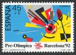 Stamps Spain -  2965- Barcelona ' 92  serie Pre-Olímpica. Badminton.