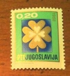 Stamps Yugoslavia -  Lucky clover green