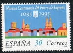 Sellos de Europa - Espaa -  3338-  IX Centenario del Fuero de Logroño. Panorámica estilizada de la ciudad de Logroño