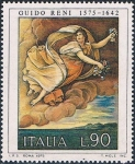 Stamps Italy -  400º ANIV. DEL NACIMIENTO DEL PINTOR GUIDO RENI. FRAGMENTO DE LA AURORA. Y&T Nº 1229