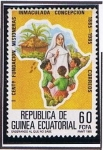 Stamps Equatorial Guinea -  Scott  86 mapa de africa  misioneras inmaculada concepcion