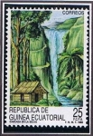 Sellos de Africa - Guinea Ecuatorial -  Scott  135  Cascada de la selva