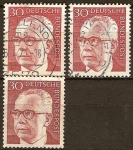 Stamps Germany -  Presidente Gustav Heinemann.( De 1969 hasta 1974 ).