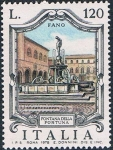 Stamps Italy -  FUENTES CÉLEBRES. FONTANA DE LA FORTUNA, EN FANO. Y&T Nº 1359