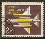 Stamps Germany -  Correo aereo-por vía aérea,avión (DDR).