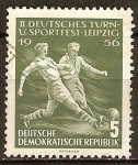 Stamps Germany -  Segundo Festival de Deportes, de Leipzig. Futbolistas (DDR).