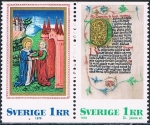 Sellos de Europa - Suecia -  NAVIDAD 1976. ILUMINACIONES MADIEVALES DEL SIGLO XVI. Y&T Nº 948-49