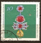 Stamps Germany -  Bóveda Verde de Dresde-Insignia del Toisón de Oro, c. 1730(DDR)