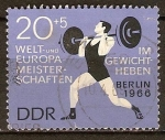 Stamps Germany -  Campeonato mundial y de Europa de lavantamiento de pesas,Berlin 1966(DDR)