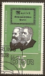 Stamps Germany -  20a Aniv de Partido Socialista Unificado (SED). Marx, Engels y el manifiesto(DDR)