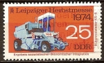 Stamps Germany -  Feria de Otoño,Leipzig 1974,de maquinaria agricula.(DDR).