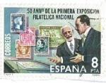 Stamps Spain -  50ºAniv.Primera Exposición Filatélica Nacional