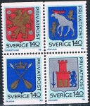 Sellos de Europa - Suecia -  ESCUDOS DE PROVINCIAS 1981. Y&T Nº 1127-30