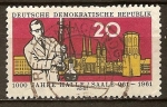 Stamps Germany -  Halle (Saale) Milenario. El científico y cinco torres de Halle.(DDR)