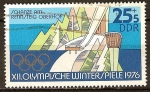 Stamps Germany -  XII.Juegos Olímpicos de Invierno de Innsbruck (1976)pista de salto de esquí-DDR.