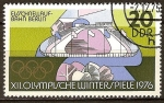 Stamps : Europe : Germany :  XII.Juegos Olímpicos de Invierno de Innsbruck (1976)velocidad de patinaje sobre hielo-DDR.