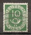 Stamps Germany -  REPUBLICA FEDERAL. 1ª Serie básica. Corneta postal.