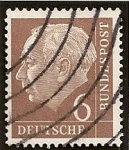 Stamps Germany -  REPUBLICA FEDERAL. Presidente Theodor Heuss.