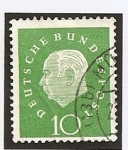 Stamps Germany -  REPUBLICA FEDERAL. Presidente Theodor Heuss.