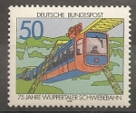 Stamps Germany -  75 aniversario del tren suspendido de Wuppertal.