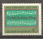 Stamps Germany -  Paul Gerhart, autor del canto de la Iglesia evangélica luterana.