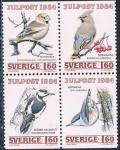 Sellos de Europa - Suecia -  PÁJAROS DE INVIERNO SUECOS. Y&T Nº 1289-92