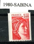 Stamps : Europe : France :  1980-SABINA