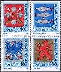 Sellos de Europa - Suecia -  ESCUDOS DE PROVINCIAS 1985. Y&T Nº 1312-15