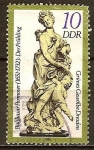 Stamps Germany -  Bóveda Verde de Dresde-Estatuillas de Baltasar Permoser-DDR.