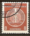 Stamps Germany -  Marca de servicio,circ/izq-DDR.