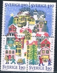 Sellos de Europa - Suecia -  NAVIDAD 1986. ESCENAS DE INVIERNO EN LAS CIUDADES