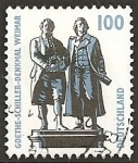 Stamps Germany -  Monumentos y curiosidades. Monumento a Goethe y Schiller en Weimar.