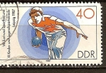 Stamps Germany -  Gimnasia y Deportes Festival VIII y XI. Infantil y Juvenil de Leipzig 1987-DDR