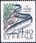 Stamps Sweden -  CONSERVACIÓN DE LA NATURALEZA. ANGILA COMÚN (ANGILLA ANGUILLA)